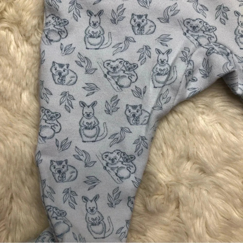 Fixoni Footed Onesie Pajamas  Kangaroo / Koloa Snaps Blue Size 1-3 Months - Picture 16 of 16